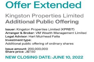 Kingston Properties Limited - Offer Extension