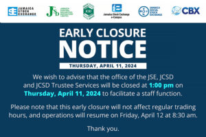 Early Closure Notice for Thursday, April 11, 2024